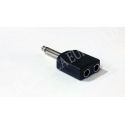 ADAPTADOR JACK 6,35 "M" MONO / 2 JACK 6,35 "H" MONO