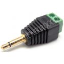 CONECTOR JACK MACHO 3,5mm MONO DORADO CON TERMINALES