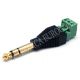 CONECTOR JACK MACHO 6,35mm ESTEREO DORADO CON TERMINALES