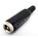 CONECTOR JACK ALIMENTACION HEMBRA AEREA PIN MACHO 2,5mm (9mm)