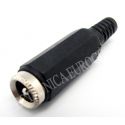 CONECTOR JACK ALIMENTACION HEMBRA AEREA PIN MACHO 2,5mm (9mm)